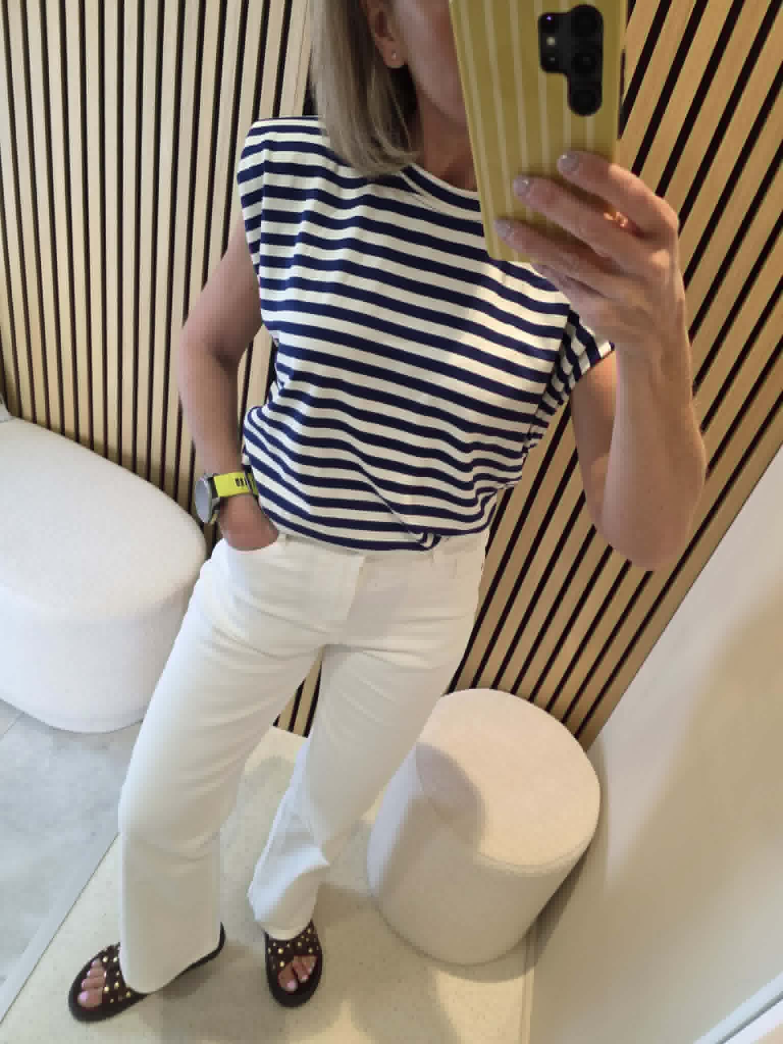 Blouse Elyne - Écru/Bleu Marine – Image 3