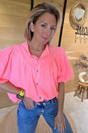 Chemisier bouffant - Corail