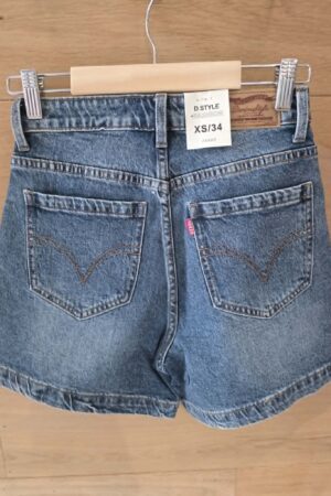 Short en jeans - Bleu paillettes