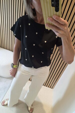 T-shirt Coeurs dorés - Noir