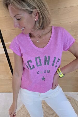T-shirt Iconic Club - Rose
