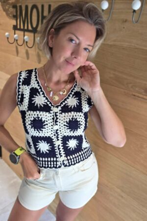 Short en jeans - Écru