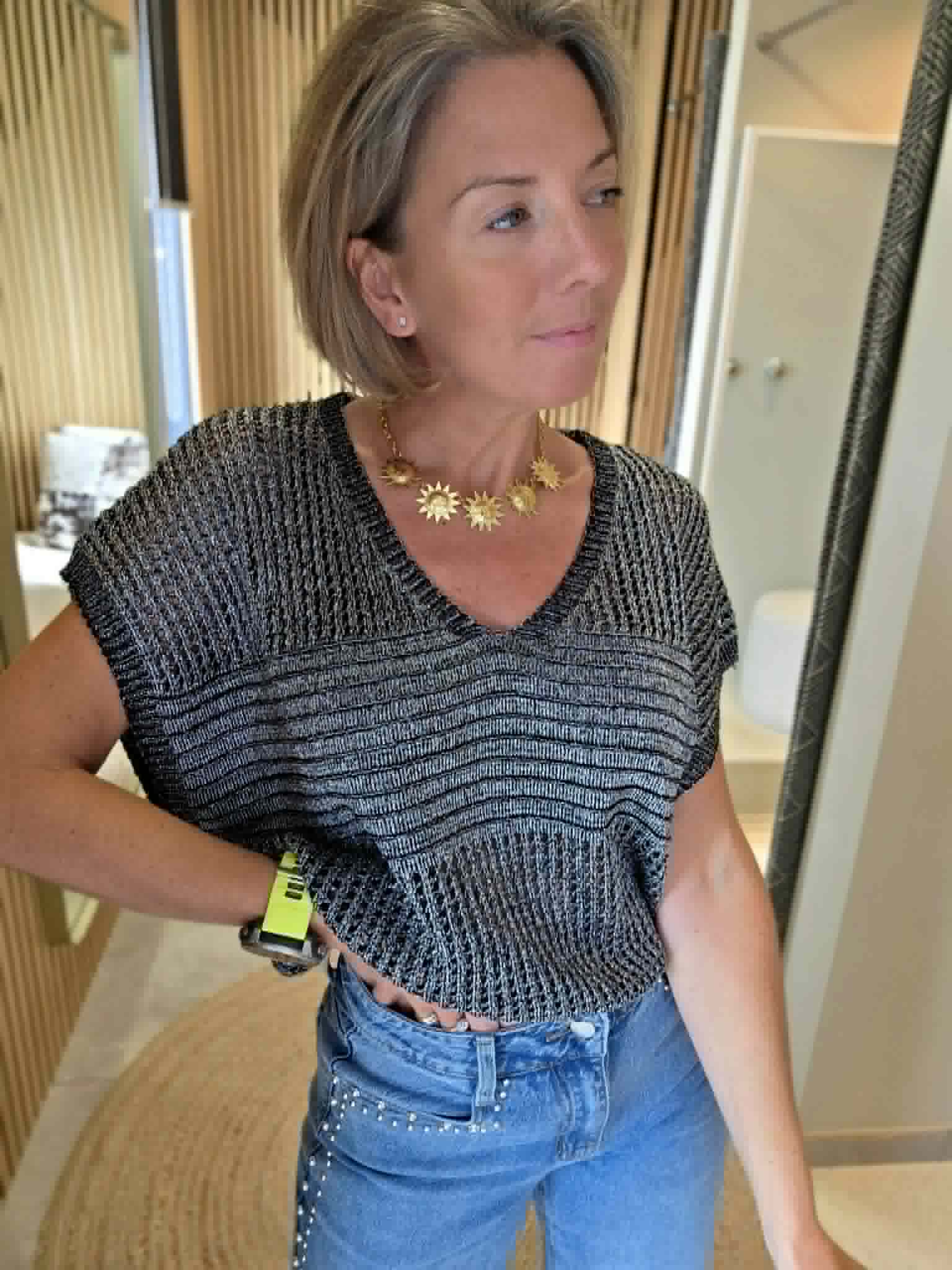 Blouse crochet Rodriga - Anthracite – Image 3