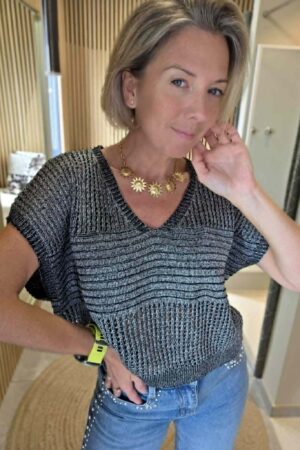 Blouse crochet Rodriga - Anthracite