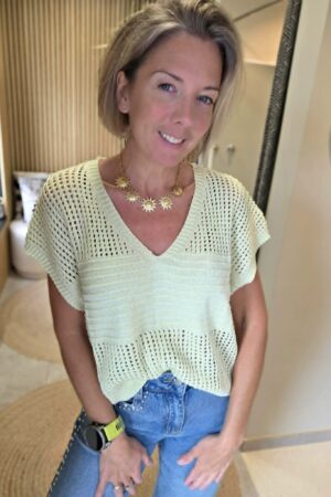 Blouse crochet Rodriga - Jaune pâle