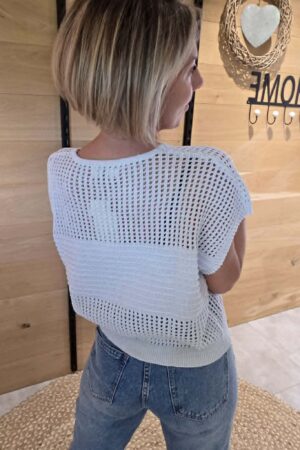 Blouse crochet Rodriga - Blanc