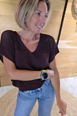 Blouse crochet Rodriga - Marron