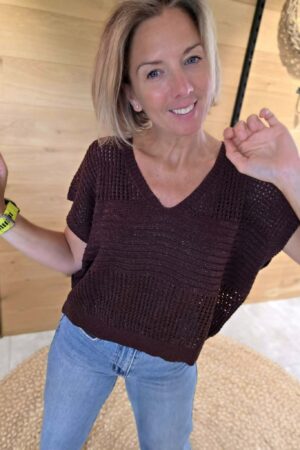 Blouse crochet Rodriga - Marron