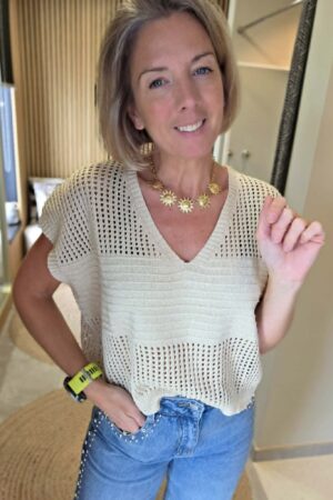 Blouse crochet Rodriga - Beige