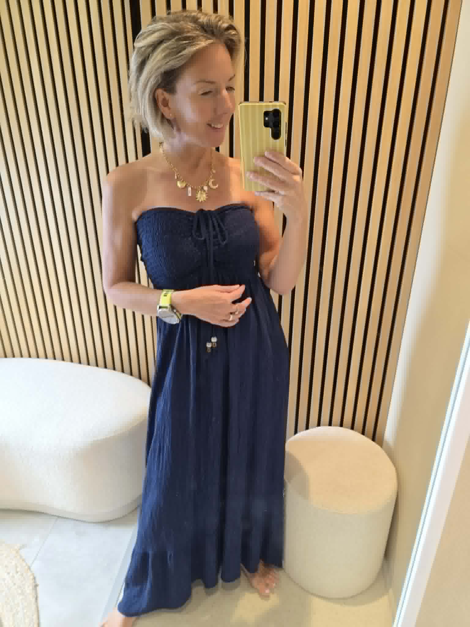 Robe Bustier - Bleu marine – Image 2