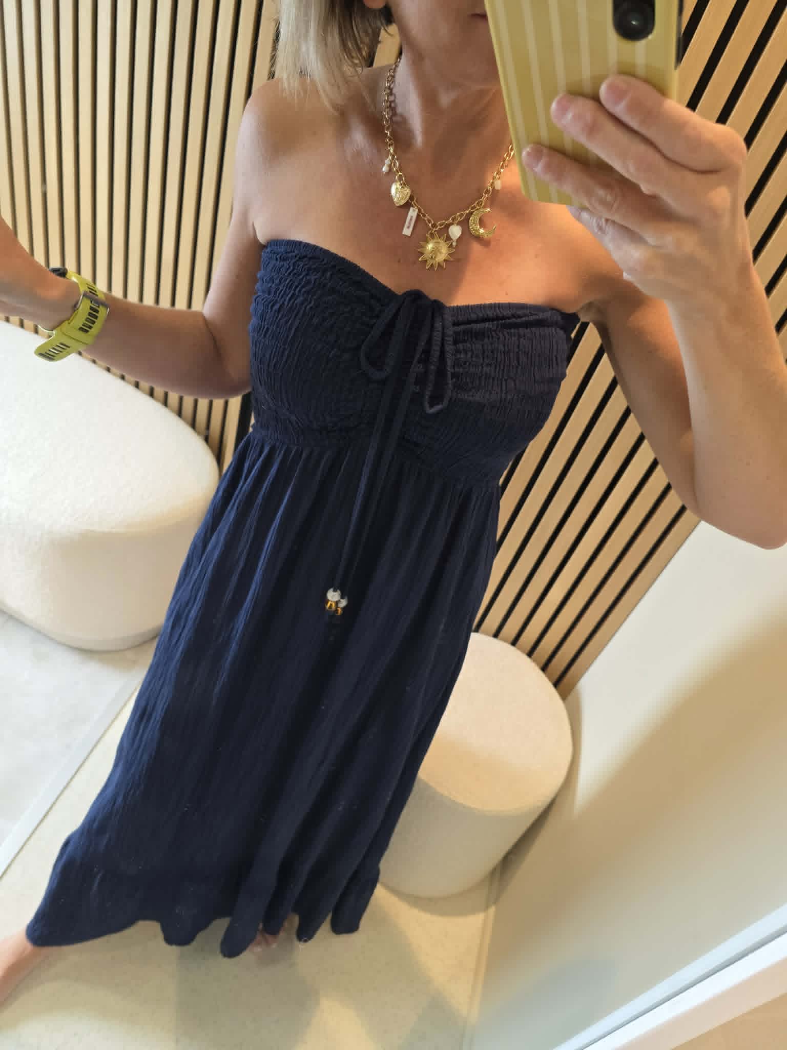 Robe Bustier - Bleu marine – Image 3