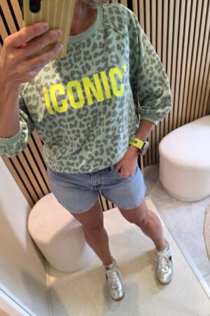 Sweat Iconic&Léopard - Turquoise