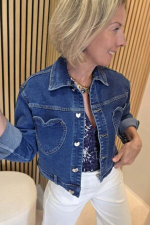 Veste en jean Coeurs