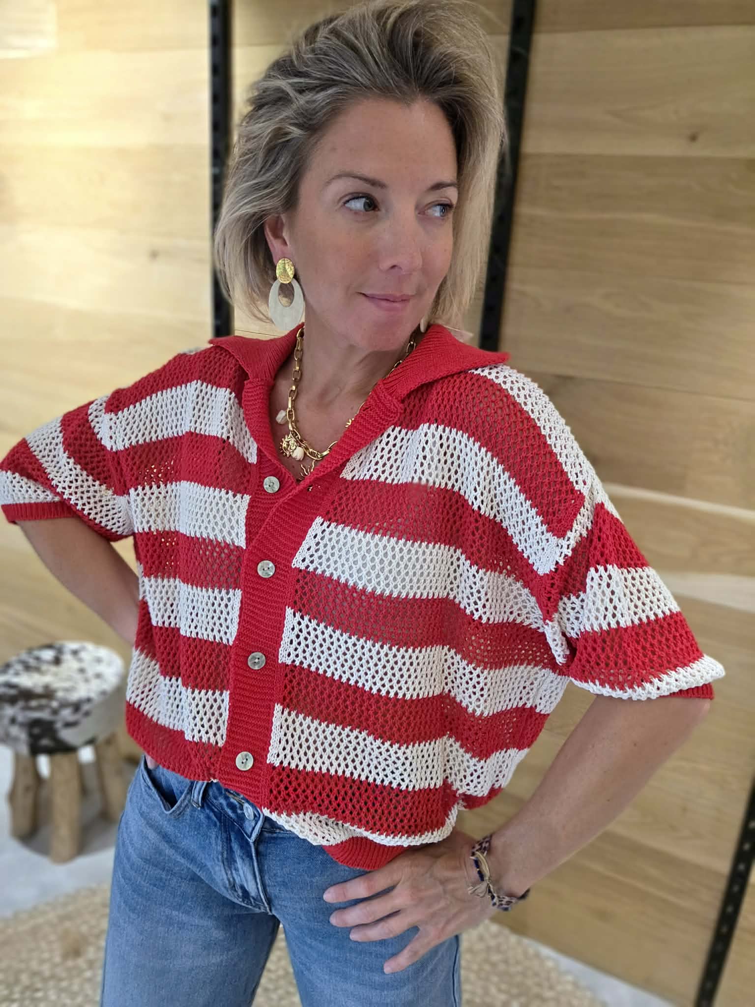 Gilet Carine - Rouge