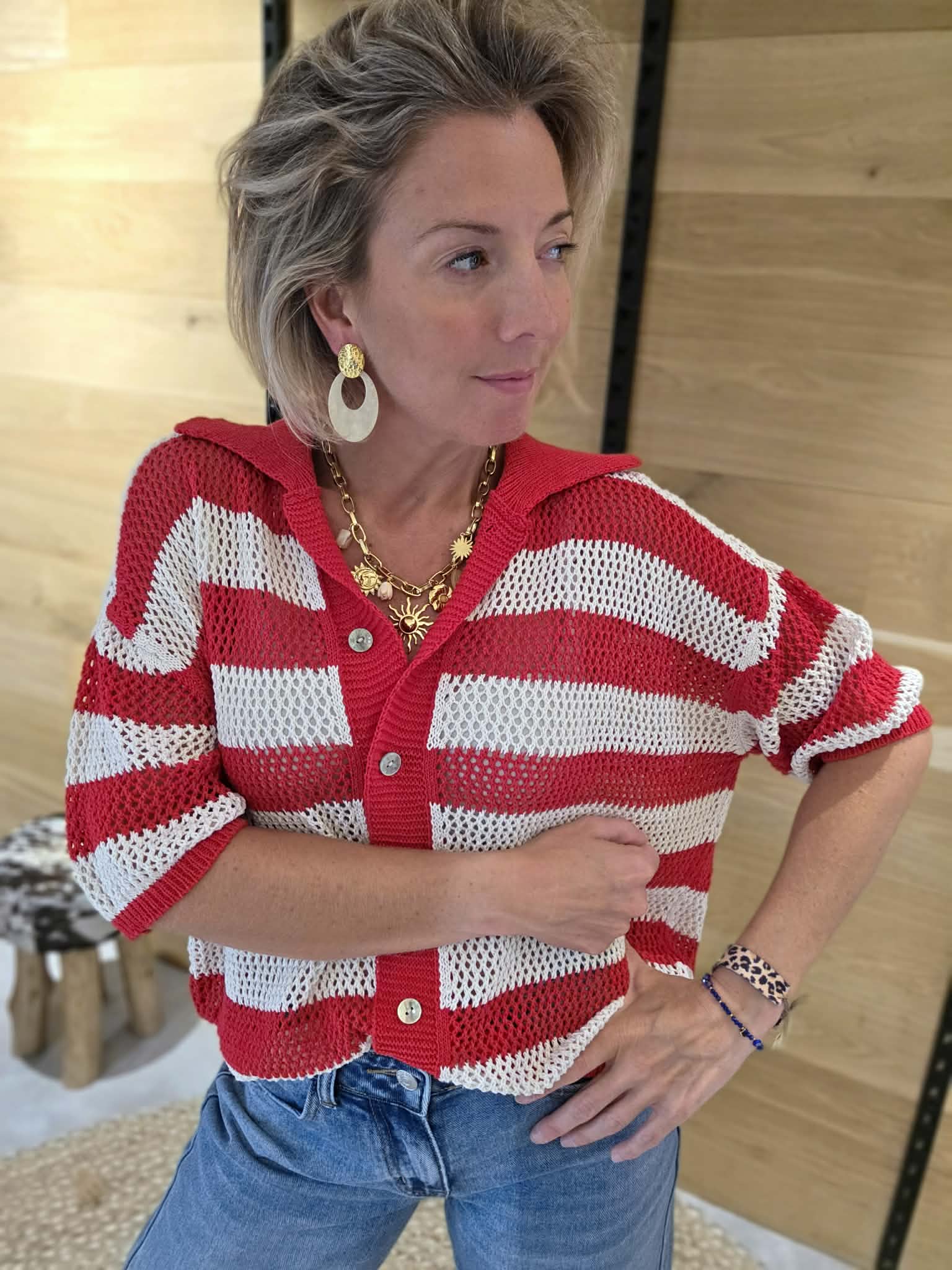 Gilet Carine - Rouge – Image 2