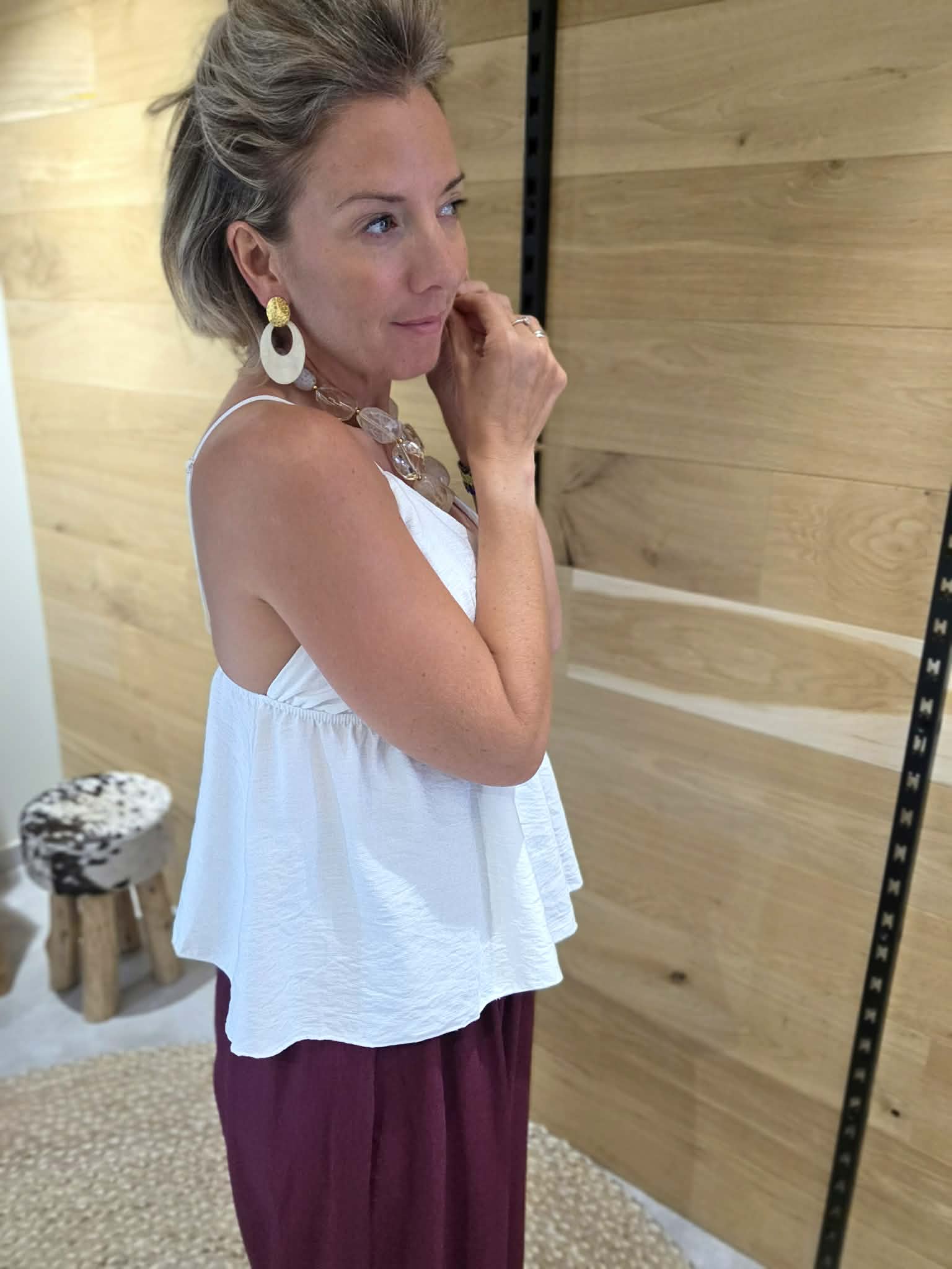 Pantalon fluide Ernestine - Bordeaux – Image 2