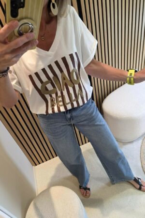 T-shirt Ciao Bella - Marron