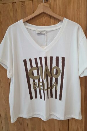 T-shirt Ciao Bella - Marron