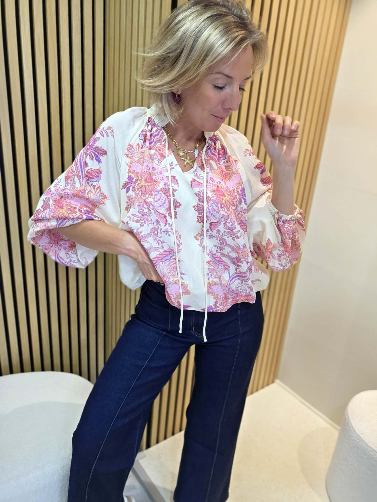 Jeans 7/8 droit - Bleu brut
