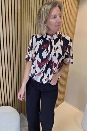 Blouse Veronica - Noir/Rouge