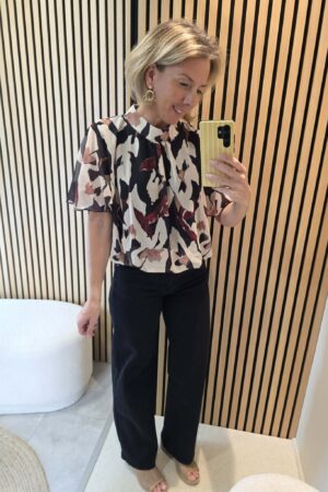 Blouse Veronica - Noir/Rouge