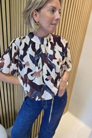 Blouse Veronica - Marron/Bleu
