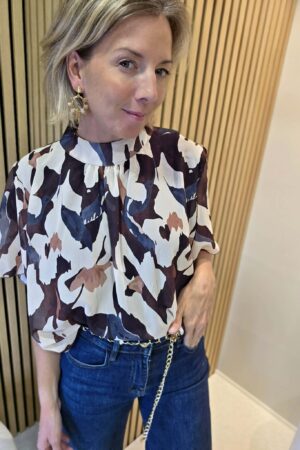 Blouse Veronica - Marron/Bleu