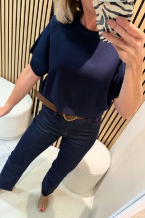 Jeans droit - Bleu brut - Ceinture Coeur