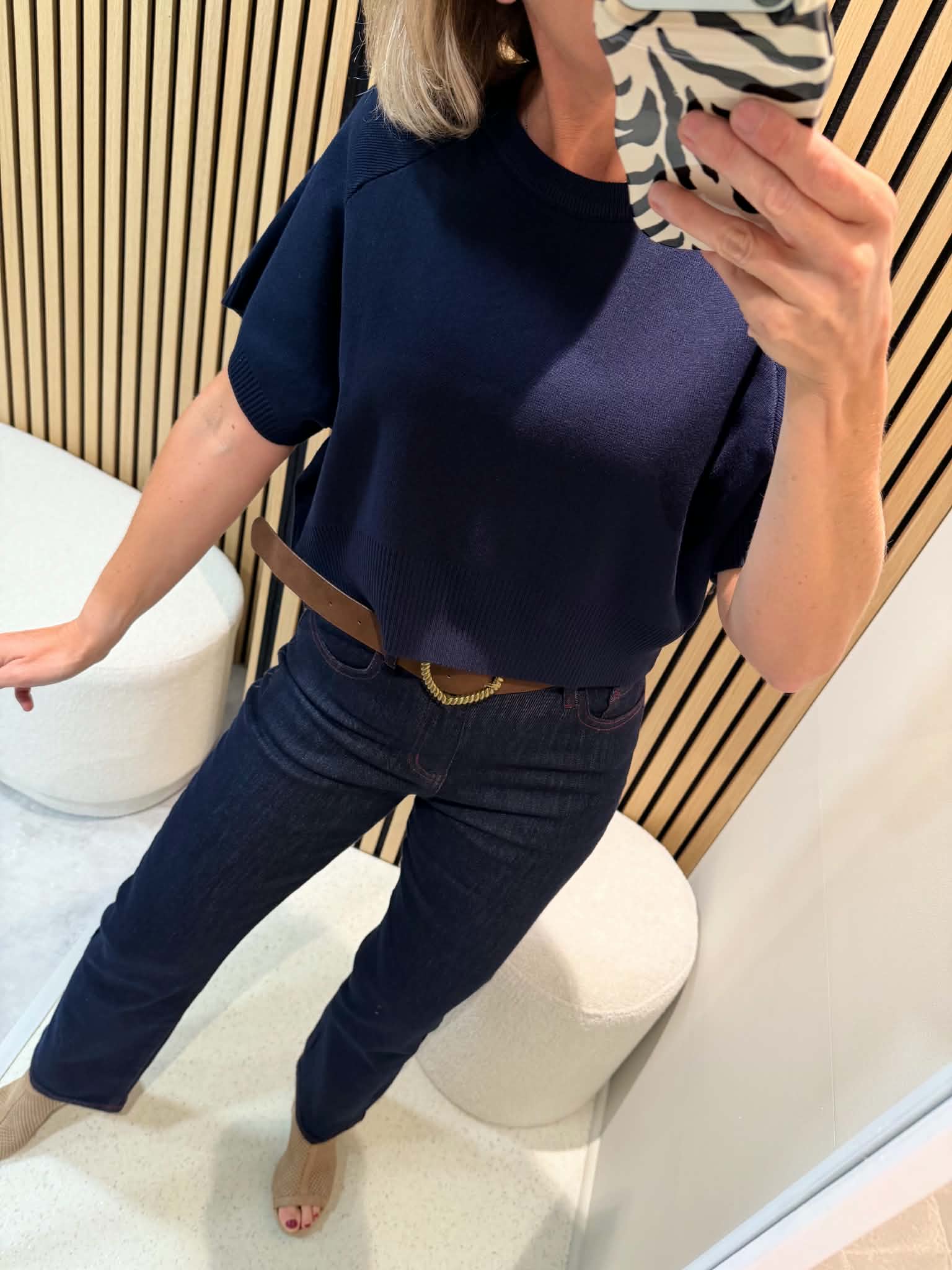 Jeans droit - Bleu brut - Ceinture Coeur