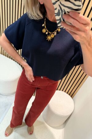 Petit Pull court Karima - Bleu marine