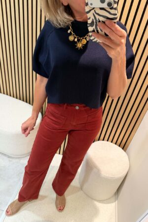 Pantalon coupe droite - Brique