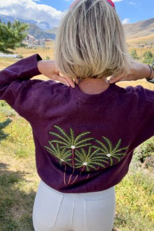 Pull Palmiers - Violet