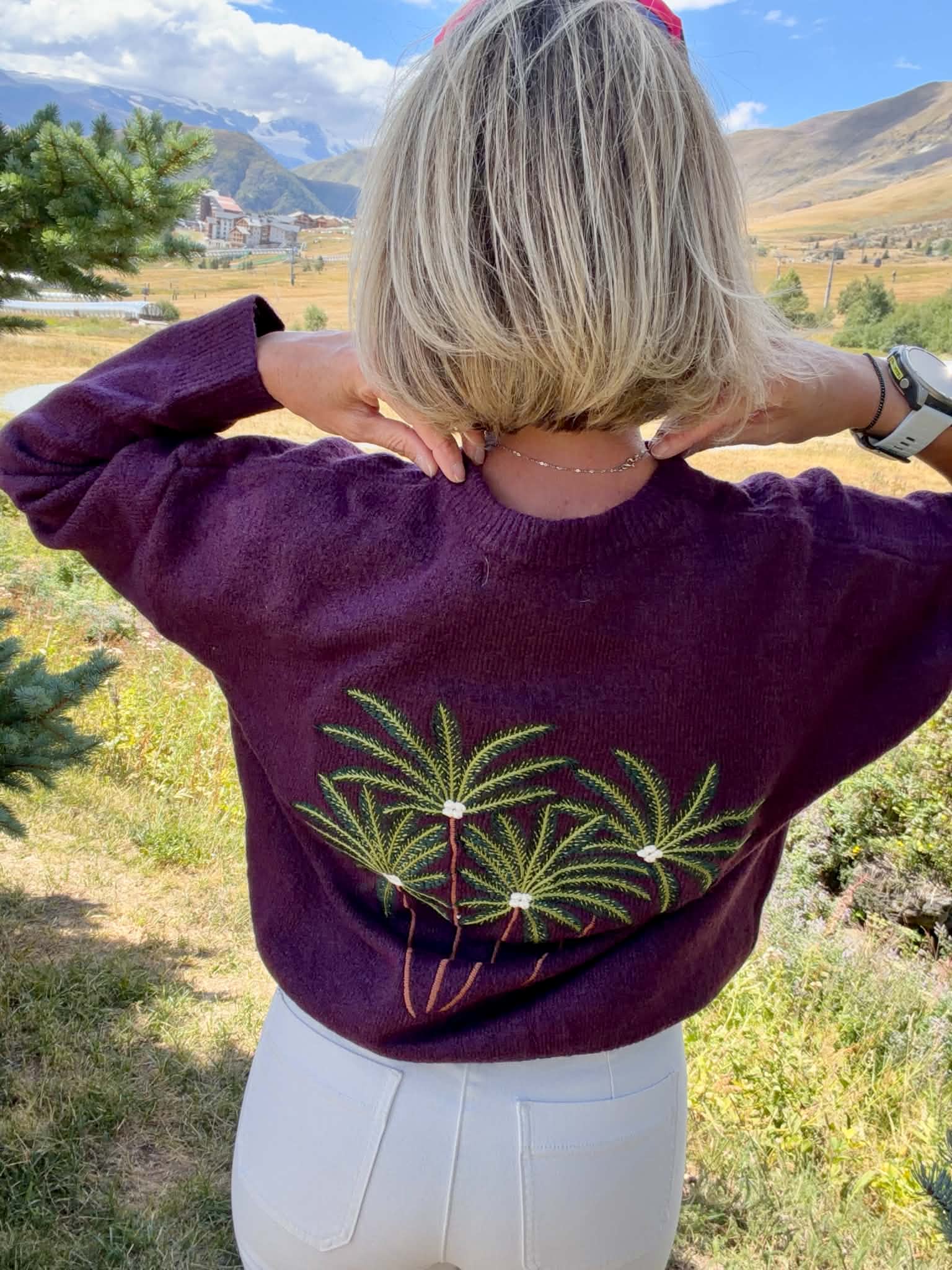 Pull Palmiers - Violet