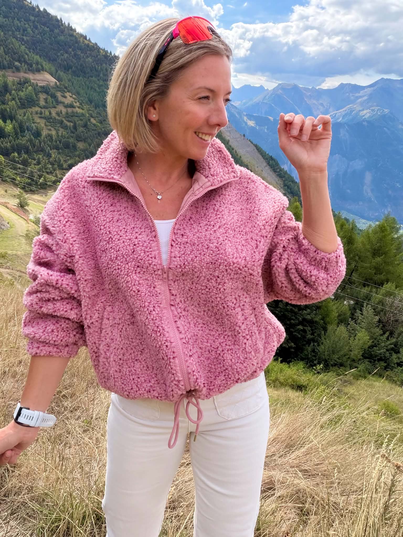 Polaire zippé Rose moucheté – Image 2