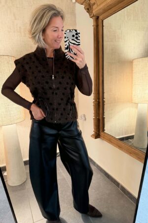 Pantalon Simili - Coupe Ballon - Noir
