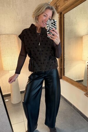 Pantalon Simili - Coupe Ballon - Noir