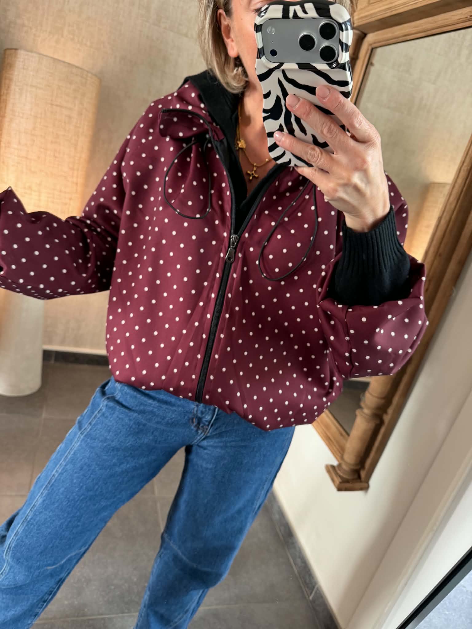 Parka à pois - Prune
