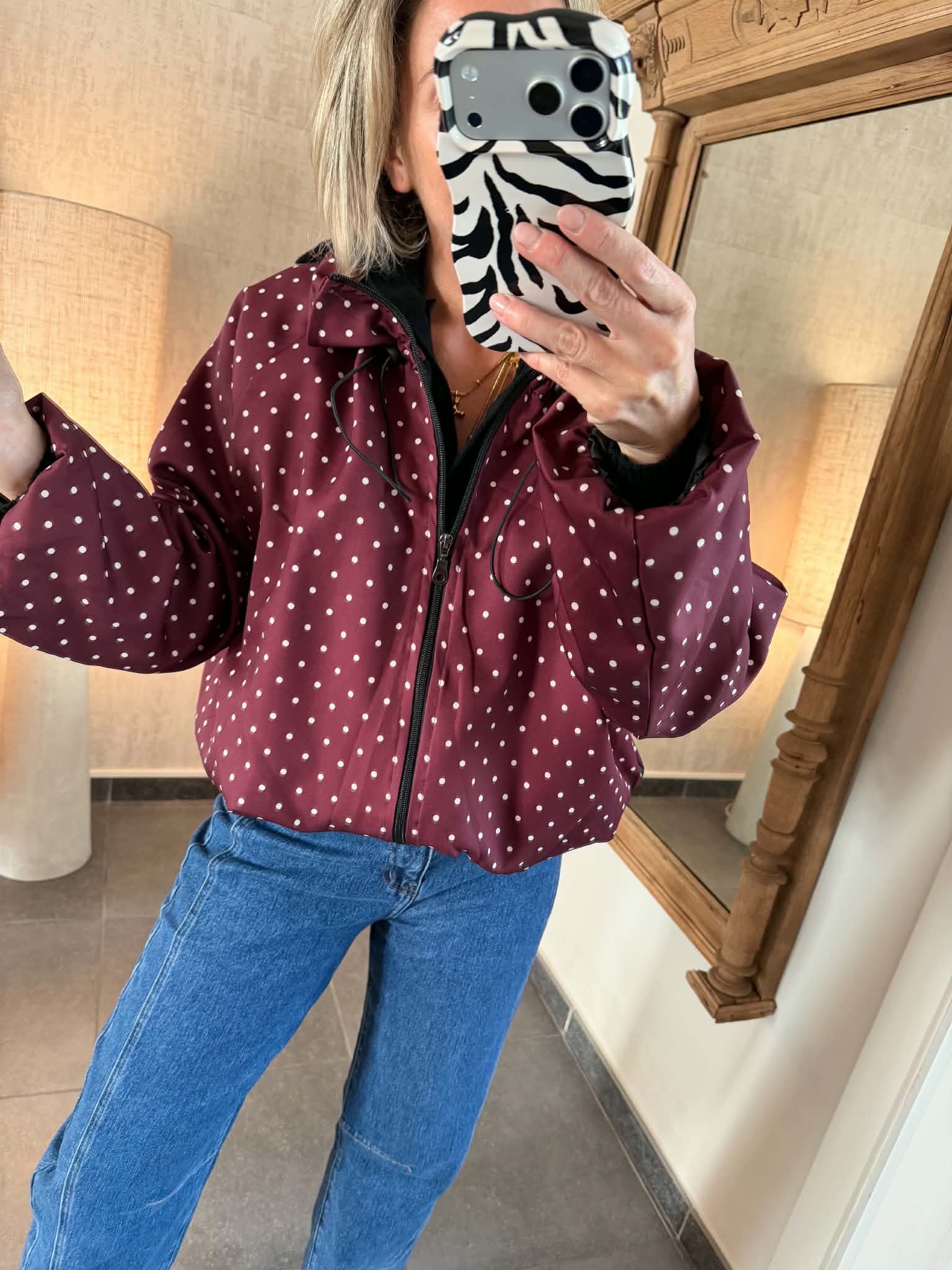 Parka à pois - Prune – Image 3
