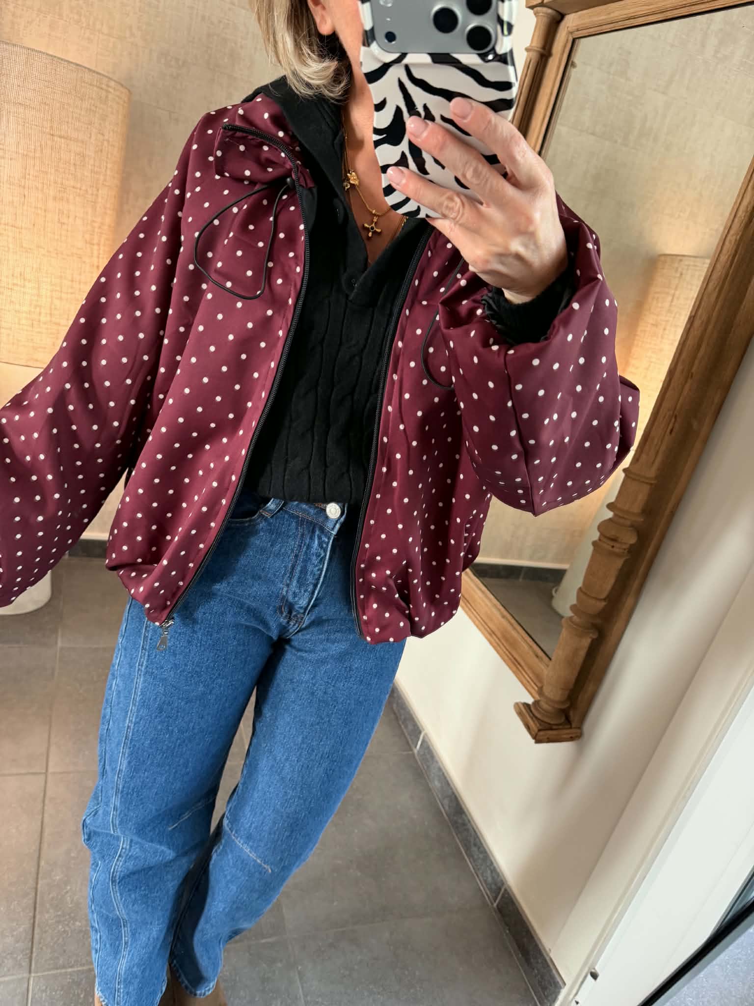 Parka à pois - Prune – Image 2