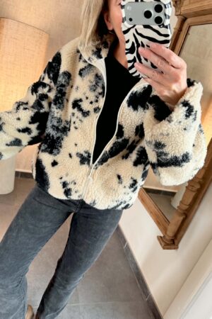 Polaire zippé Beige/Noir