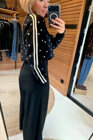 Pull noir à pois