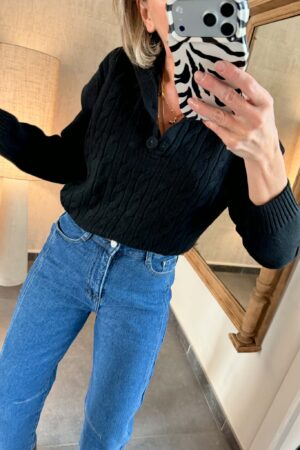 Pull tressé - Noir